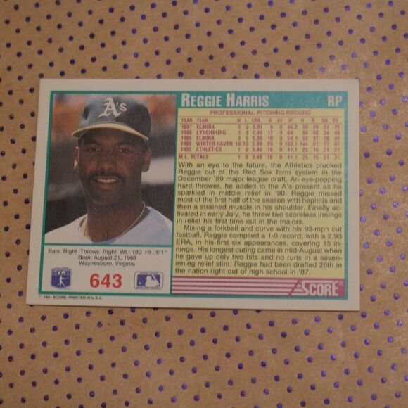 Reggie Harris #643 Baseball Card - Picture 2 of 2